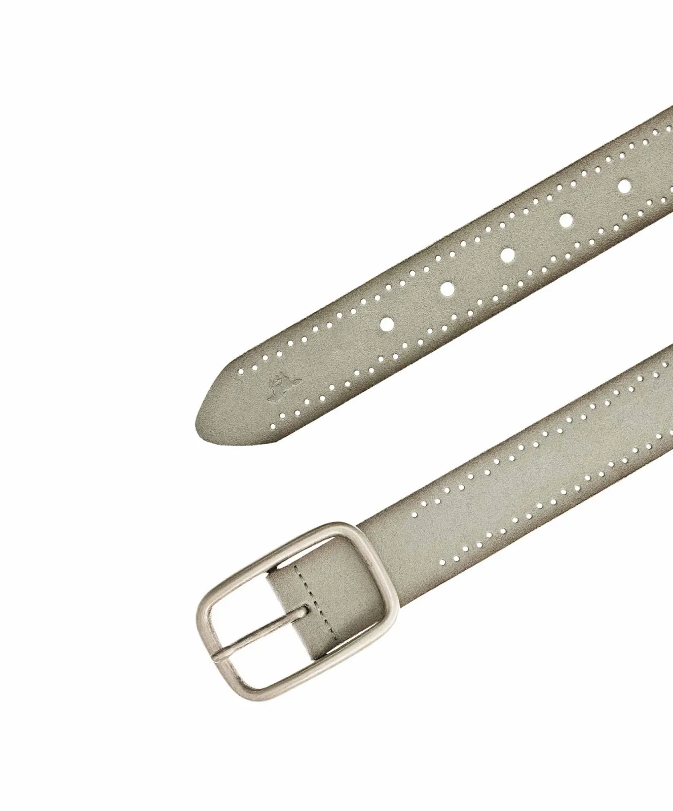 Damen Gürtel 35 mm Veloursgürtel mit Lochperforation von Mustang in Light Grey