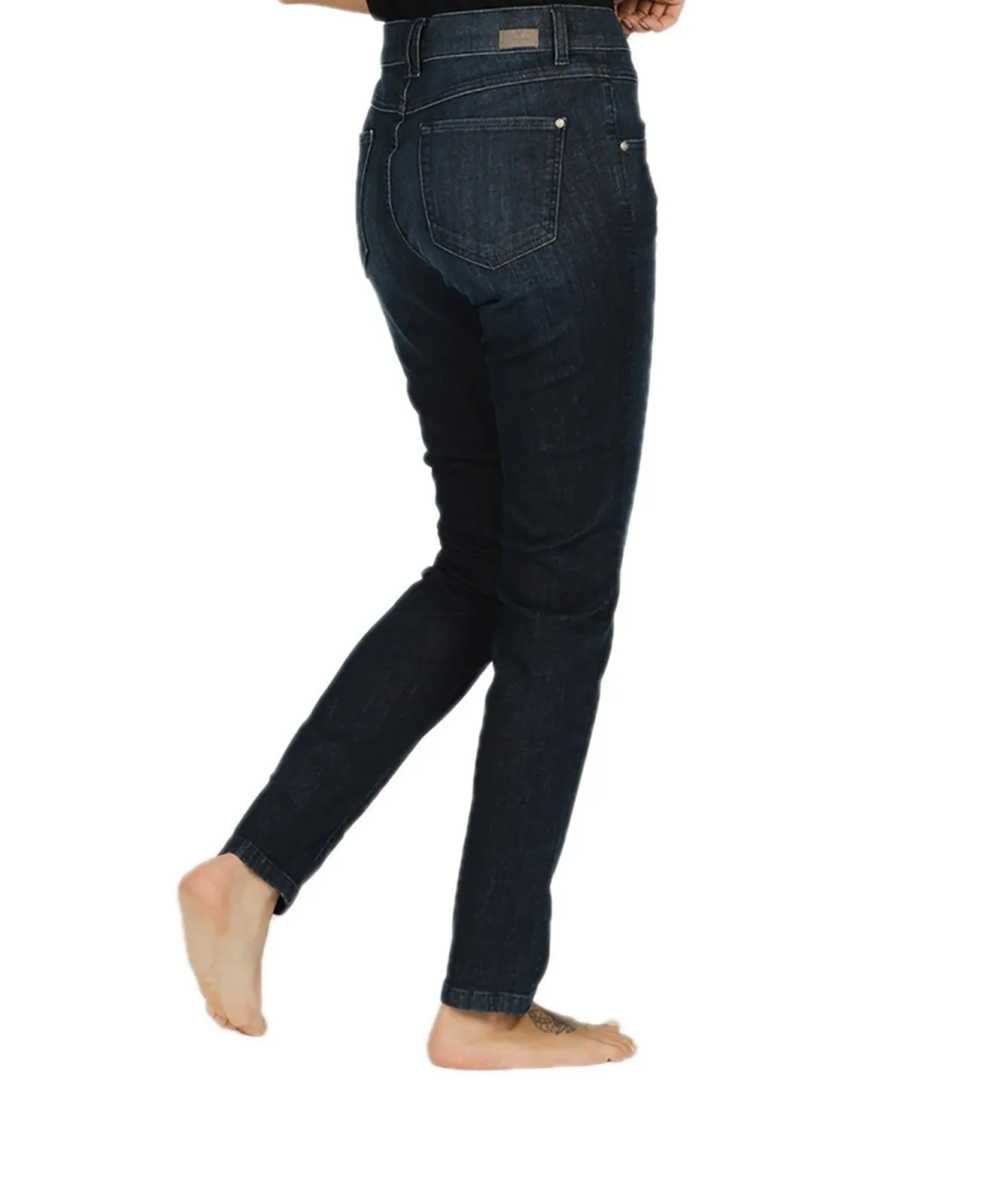 Damen Jeans Skinny Button von Angels in Dark Indigo Used Buffi
