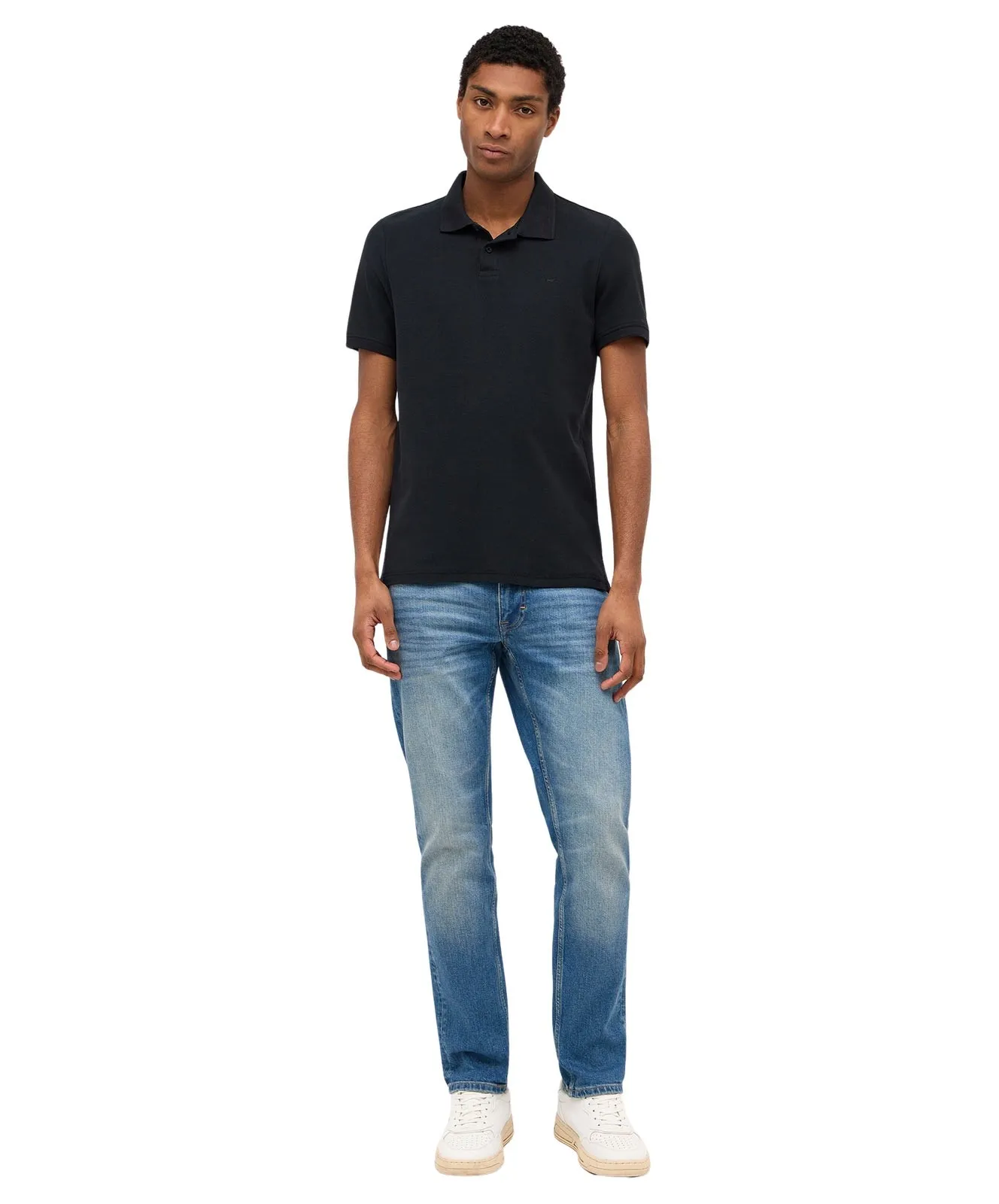 Herren Shirt Polo Shirt von Mustang in Black