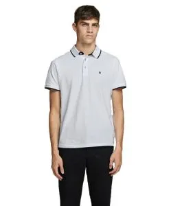 Jack & Jones Poloshirt Epaulos in weiß in Piqué-Qualität