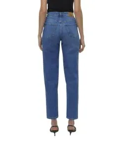Vero Moda Tessa Jeans mit hoher Taille in Mittelblau