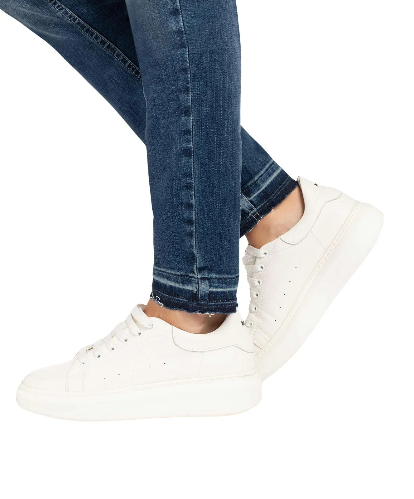 Damen Jeans Dream Skinny Authentic von MAC in Authentic Blue Open Hem
