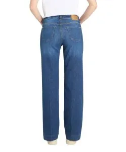 MAC Wide Leg Jeans in Fashion-Blue mit Bügelfalte