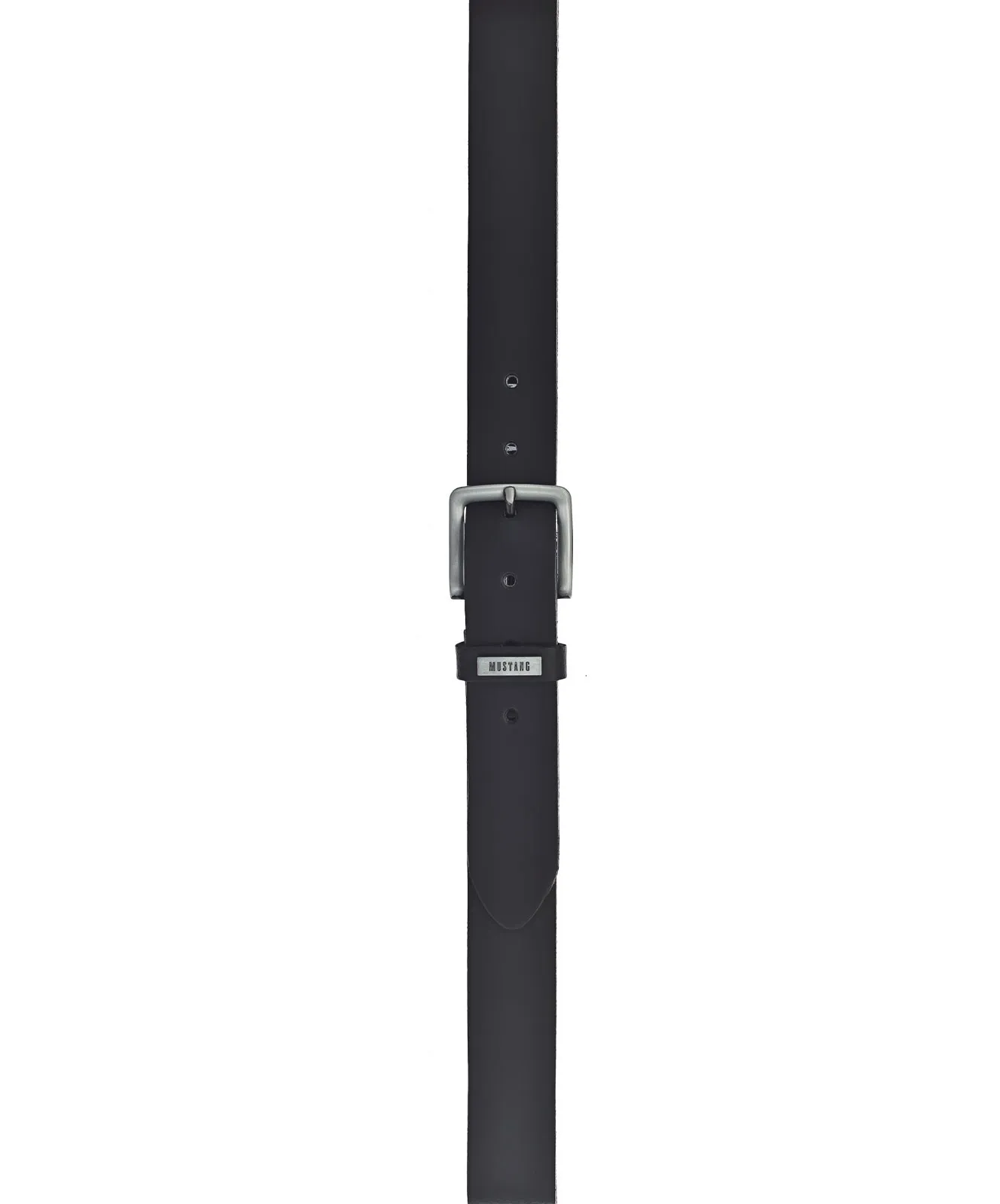 Herren Gürtel 35 mm Ledergürtel mit Schließe von Mustang in Black