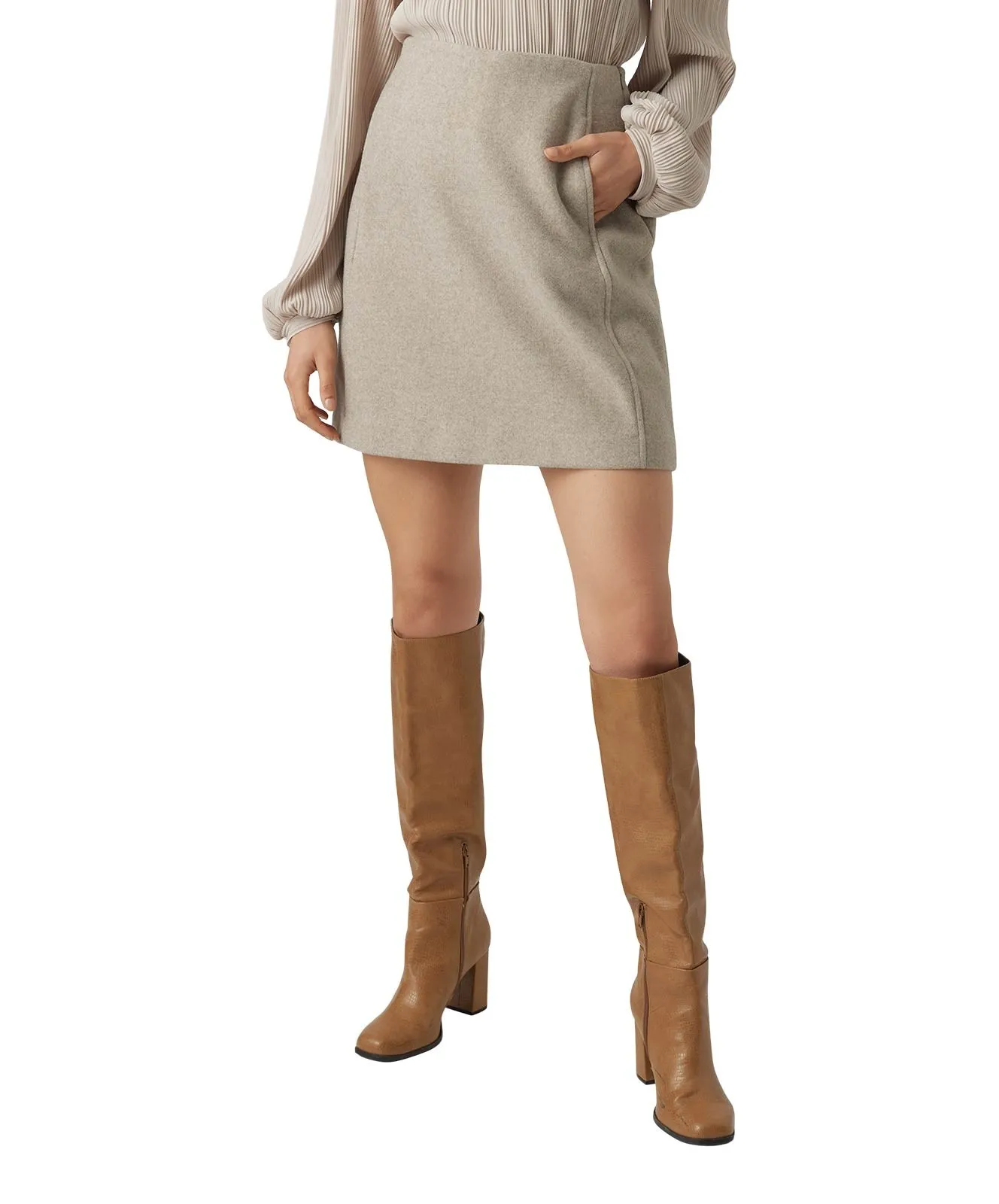 Damen Rock Fortuneallison von Vero Moda in Silver Mink MELANGE