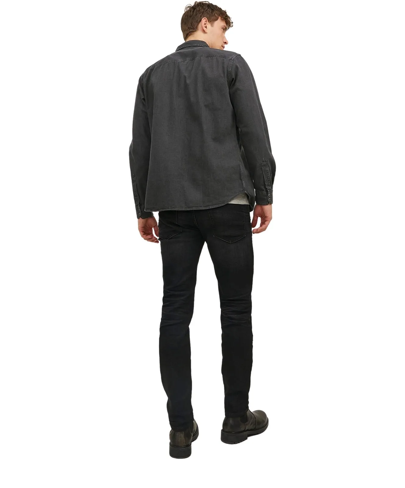 Herren Hemd Heridan Shirt von Jack & Jones in Black Denim