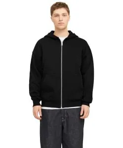 Jack & Jones Sweatjacke Schwarz mit Kängurutasche