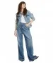 Damen Jeans Palazzo von Cross in Mid Blue