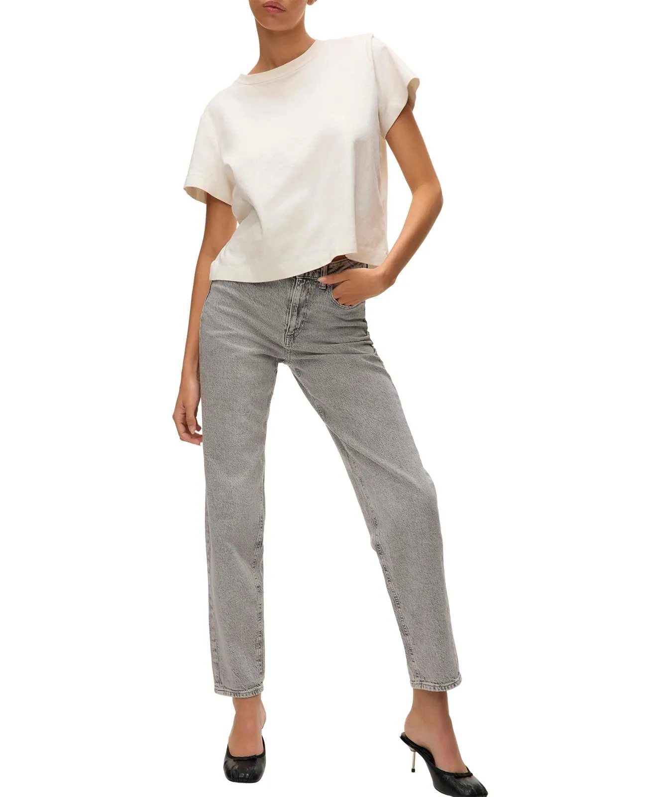 Damen Jeans Tessa von Vero Moda in Light Grey
