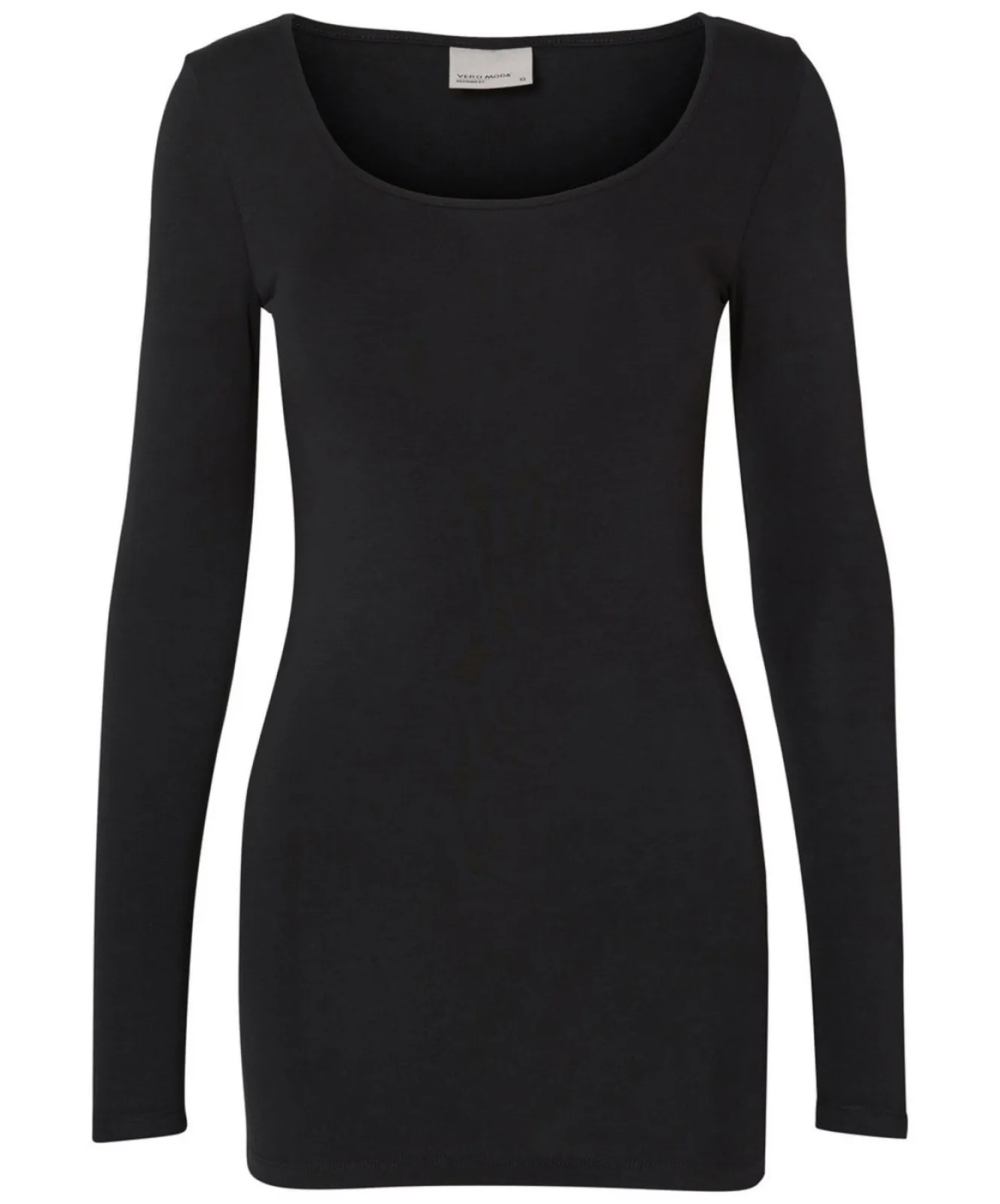 Damen Shirt Maxi My Soft Long U-Neck von Vero Moda in Black