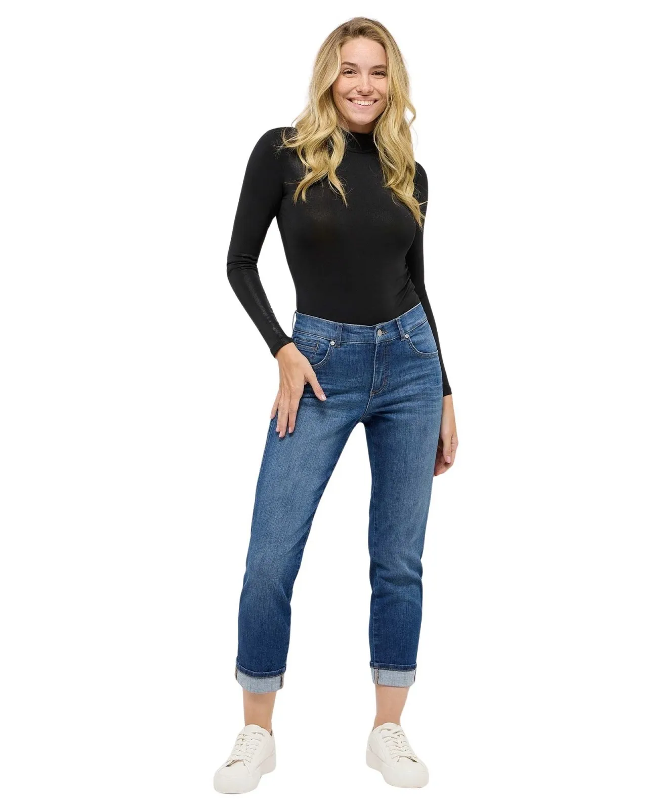Damen Jeans Darleen Crop TU von Angels in Mid Blue Used