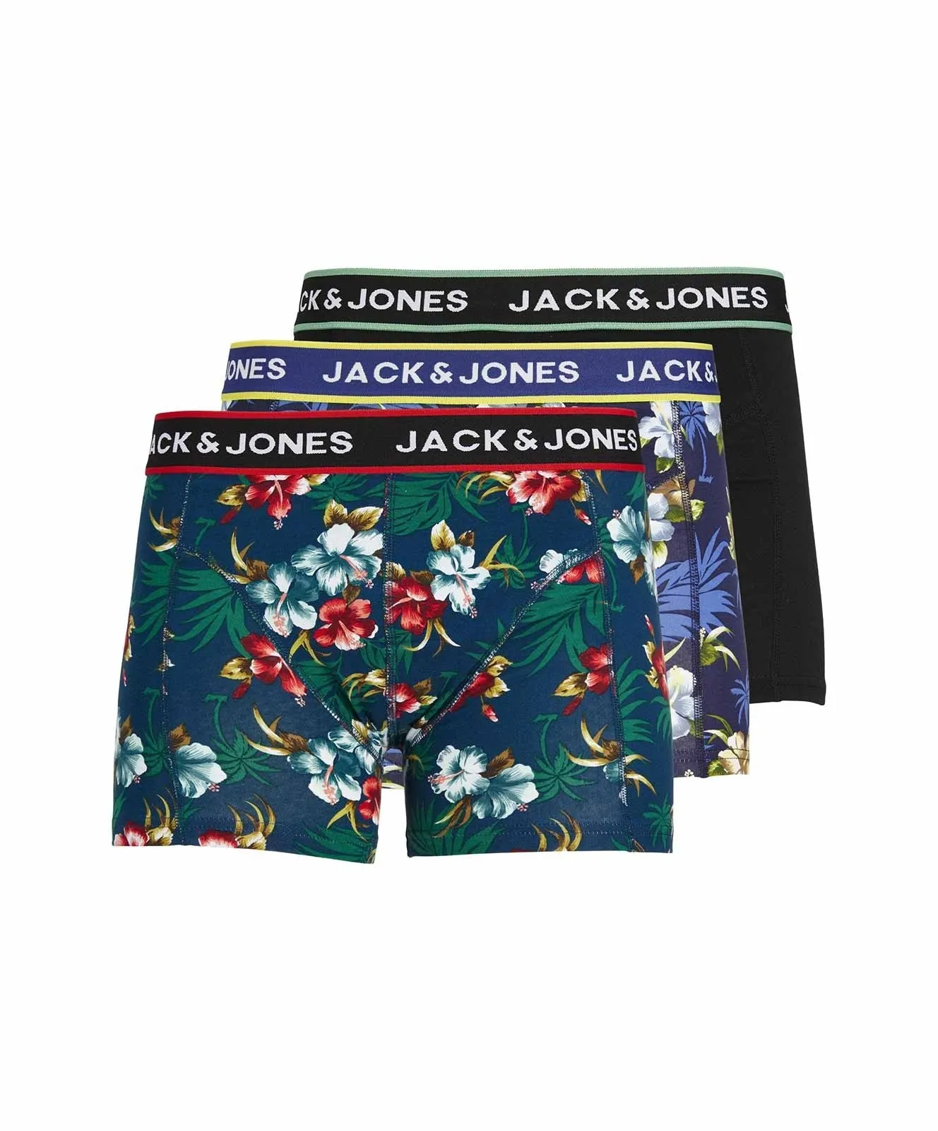 Herren Unterwäsche Flower von Jack & Jones in Black Bardaboes cherry - Maritime blue