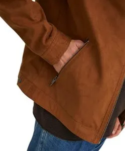  Jack & Jones Bikerjacke Rocky in hellbrauner Wildlederoptik