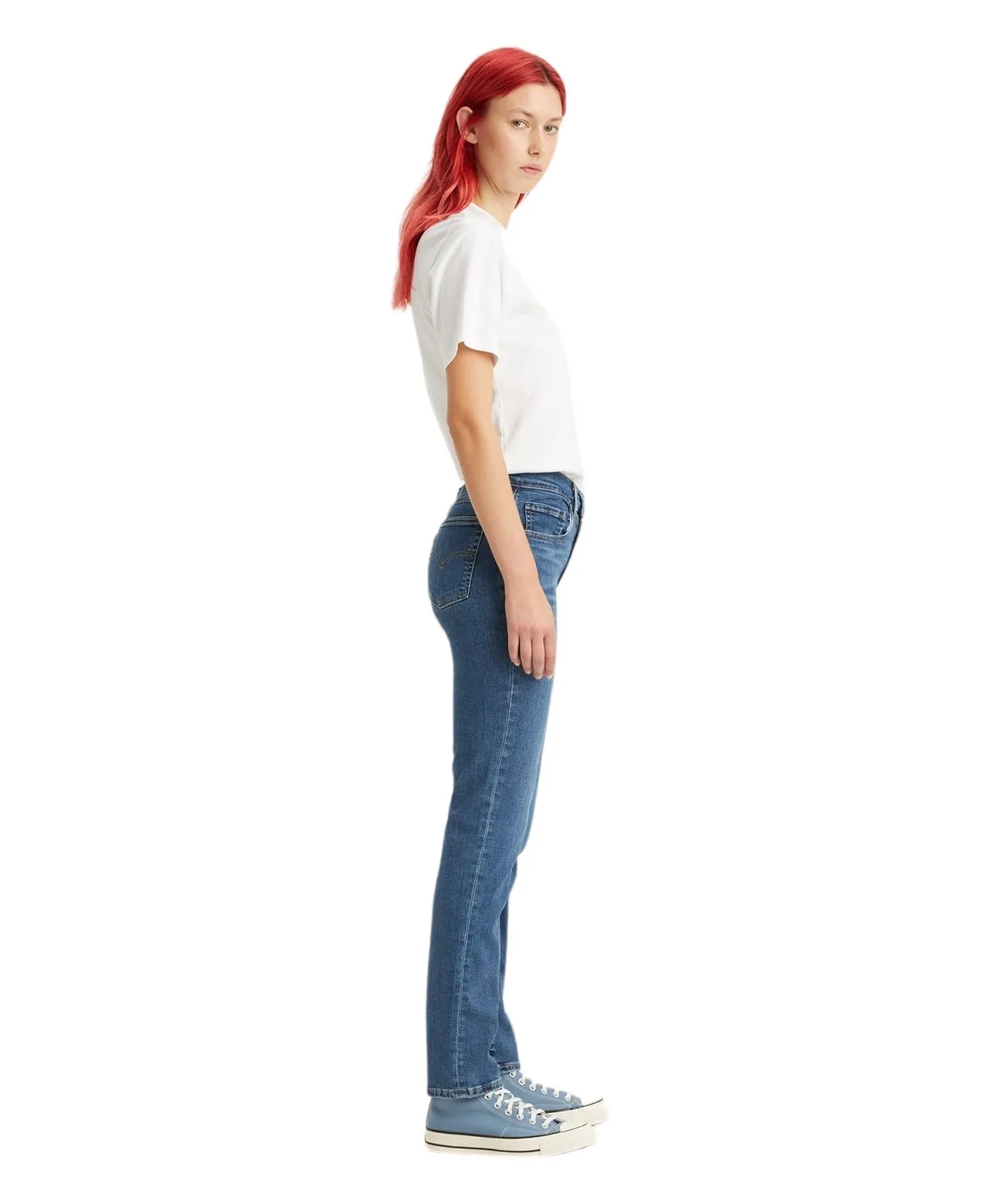 Damen Jeans 724 High Rise von Levis in Blue Wave Mid