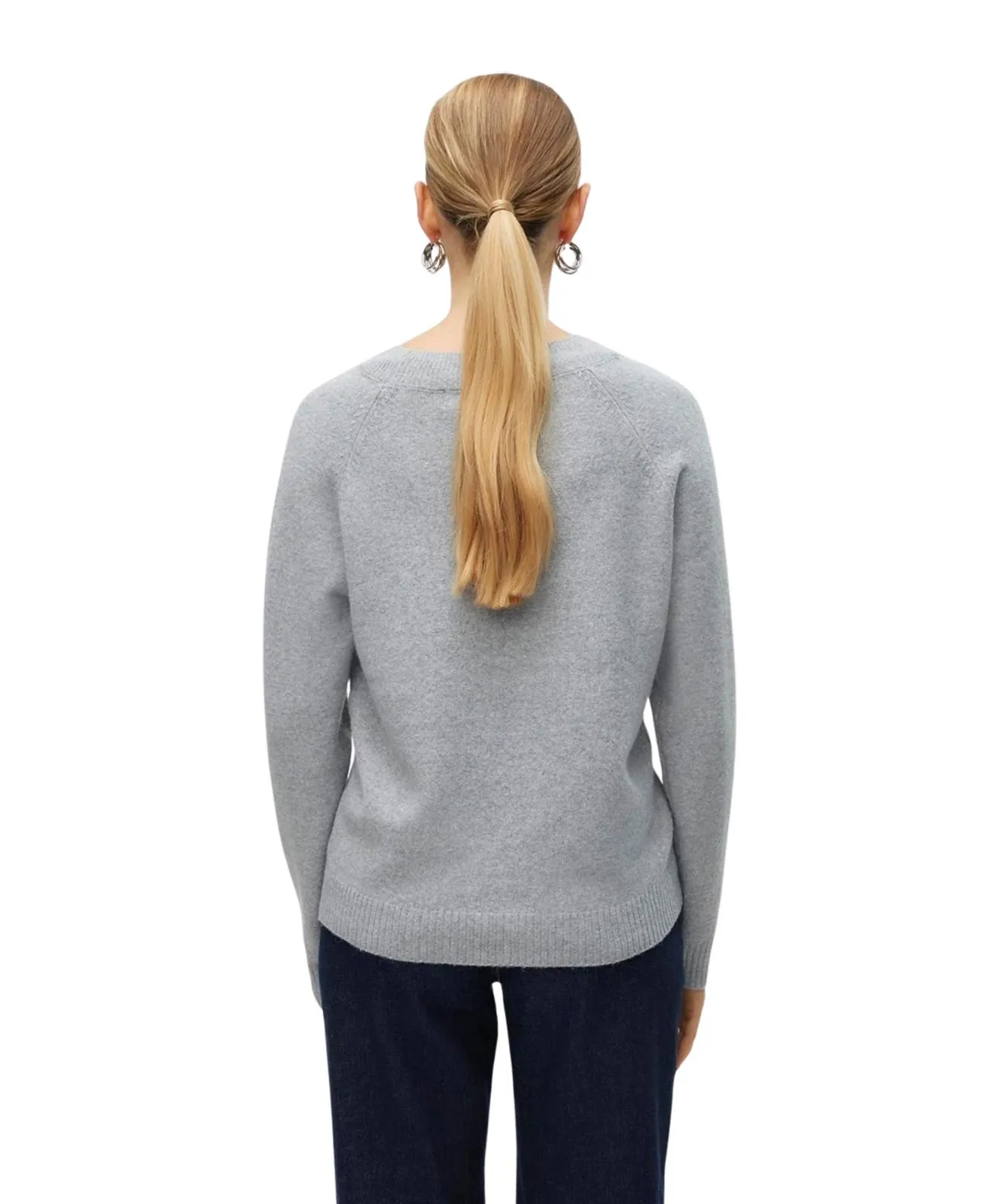 Damen Pullover Doffy von Vero Moda in Light Grey Melange