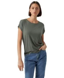 Vero Moda T-Shirt AVA mit Rundhals in grünem Laurel Wreath