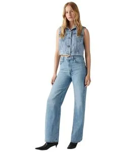 Levi's Ribcage Jeans mit weitem Bein in Hellblau