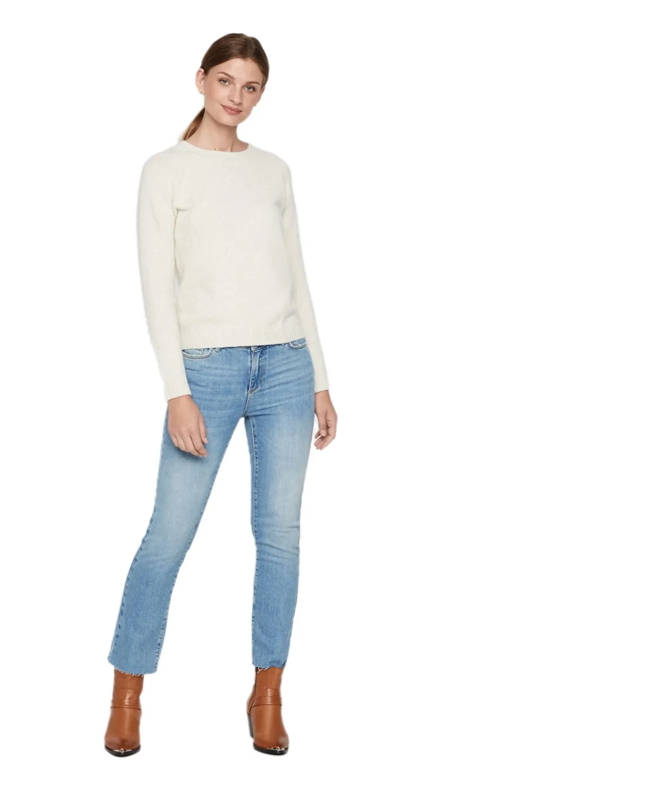 Damen Pullover Doffy von Vero Moda in Birch Melange