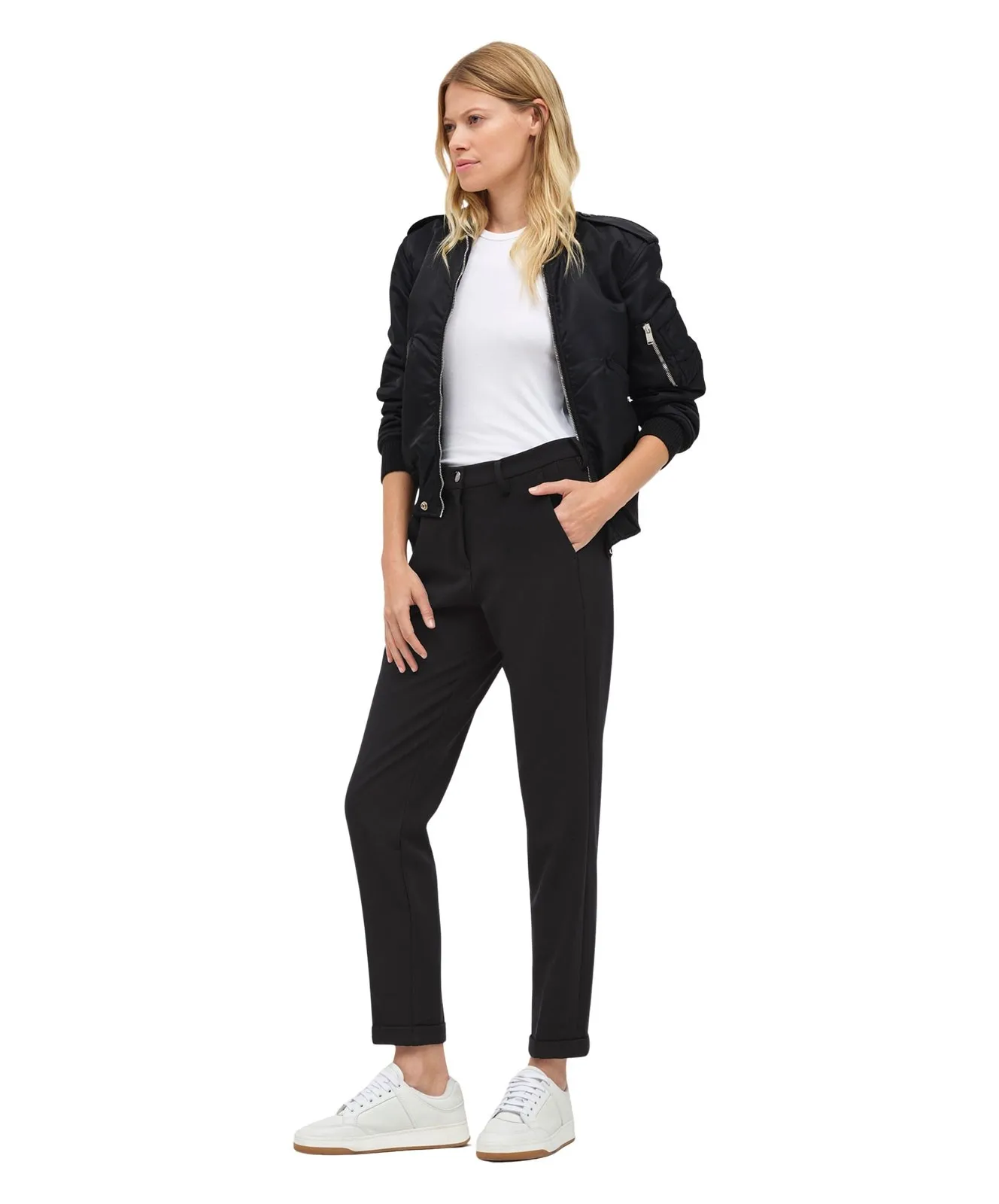 Damen Hose Chino Turn Up von MAC in Black