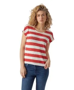 Vero Moda T-Shirt Wide Stripe mit Kurzarm in Streifenoptik