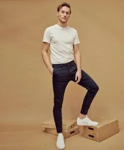MAC Griffin Tapered Fit Hose in Dunkelblau mit Zipper am Saum