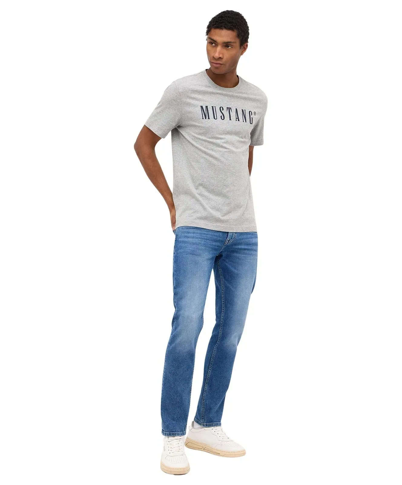 Herren Shirt Austin von Mustang in Mid Grey Melange