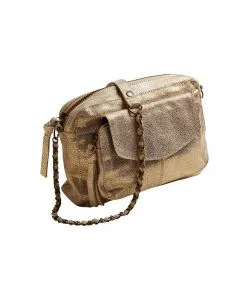 Pieces - Leder Umhängetasche Nania in Gold Colour