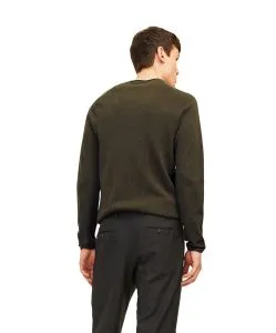 Jack & Jones Strickpullover in Dunkelgrün mit Rundhals