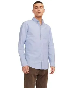 Jack & Jones Hemd Oxford mit Slim Fit in Hellblau