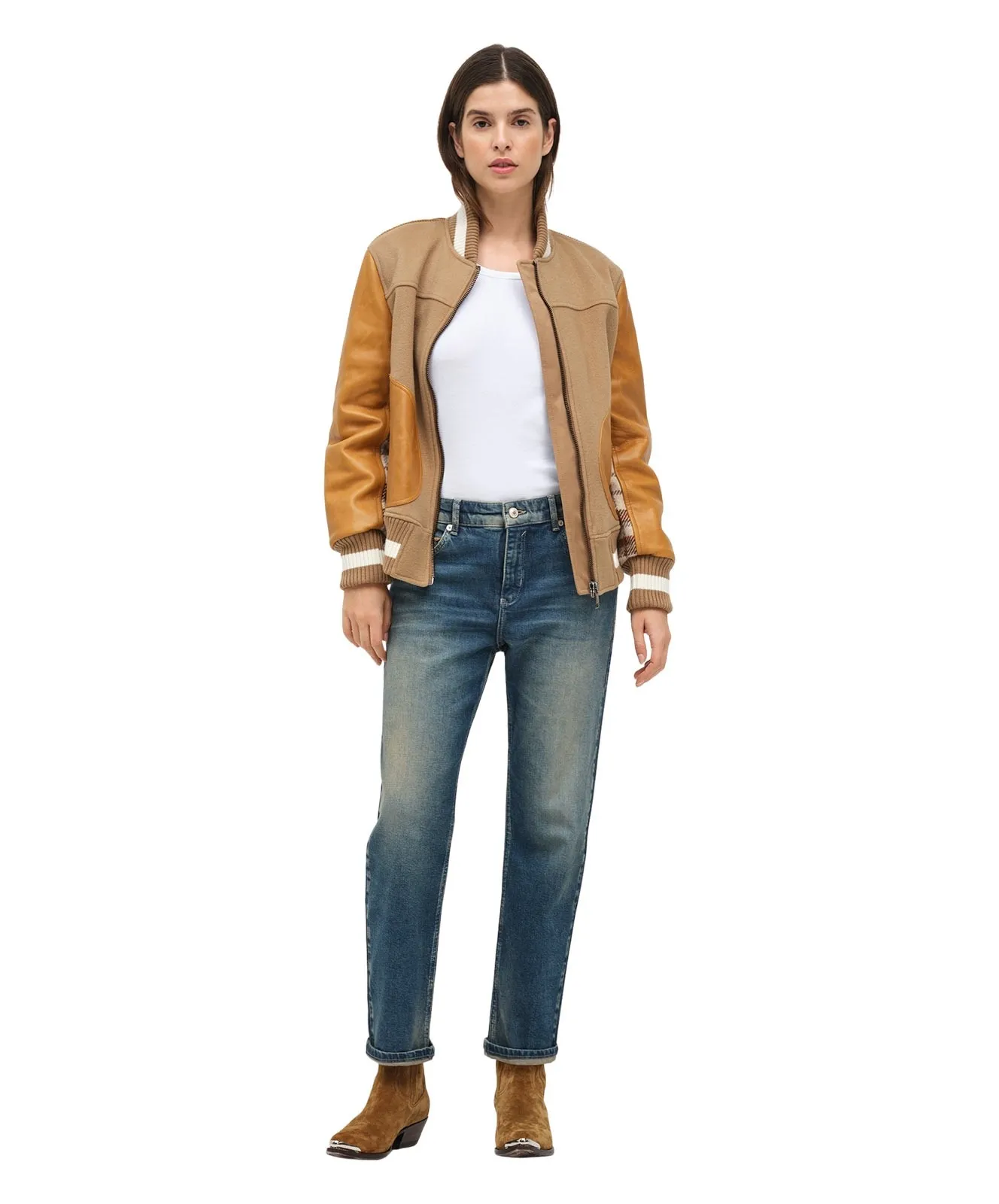 Damen Jeans Straight von MAC in Greenish Tinted Wash