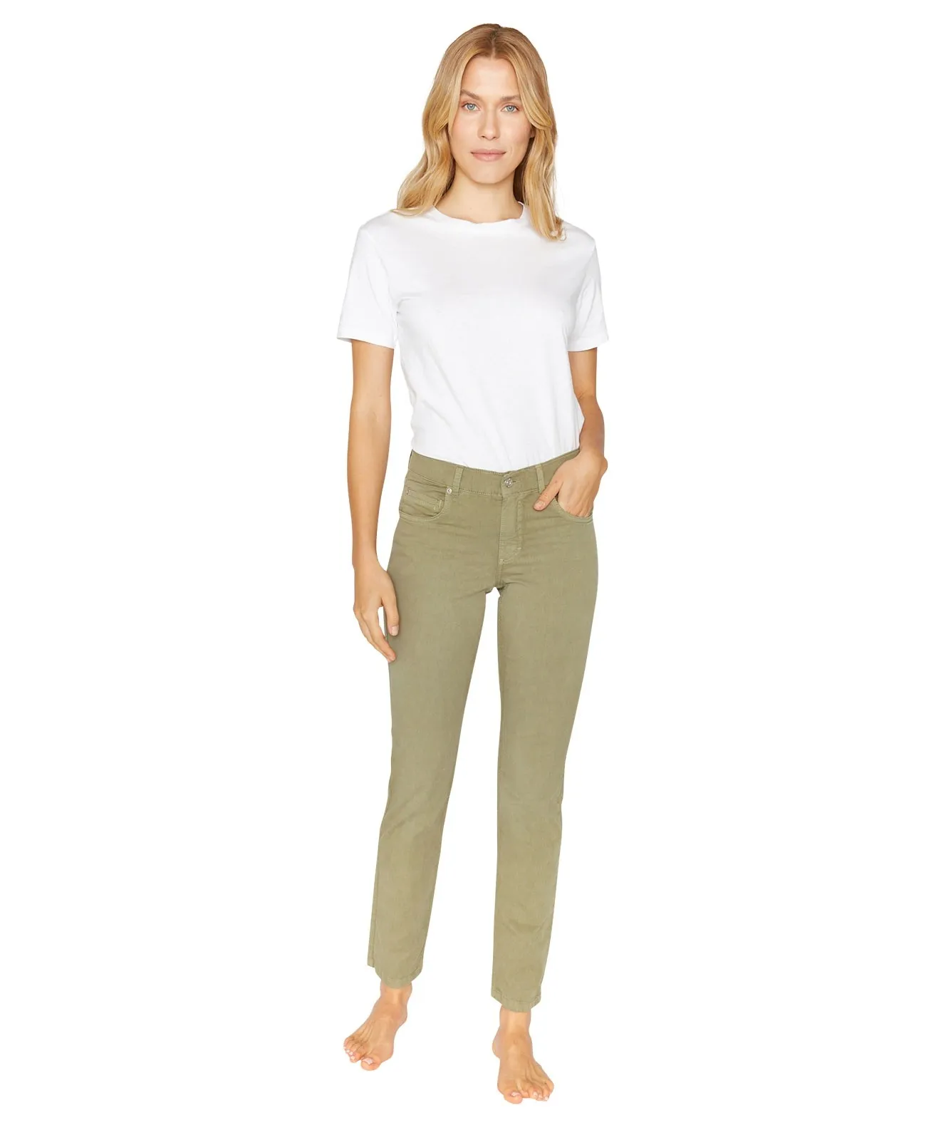 Damen Jeans Cici von Angels in Light Khaki Used