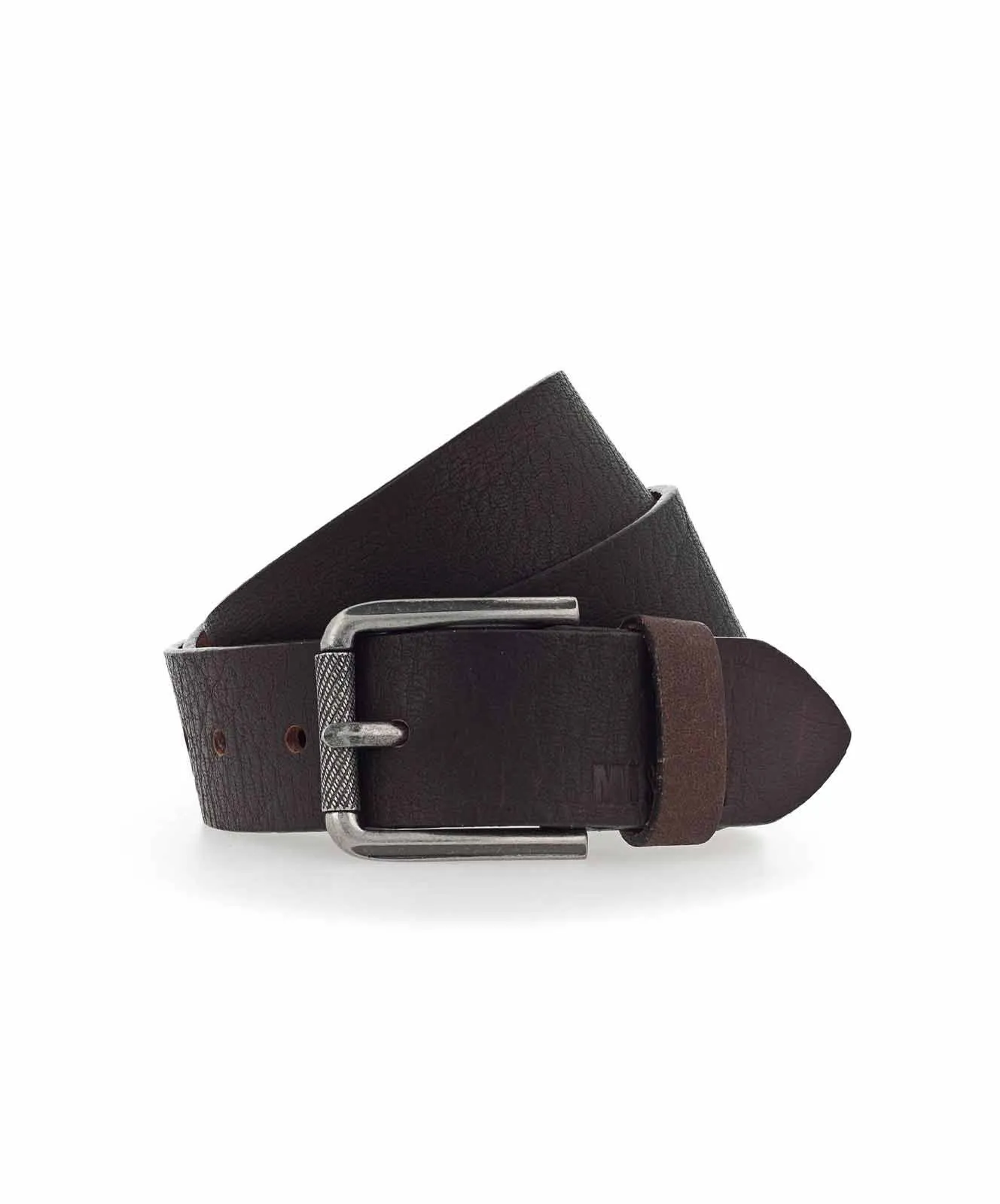 Herren Gürtel 4cm Vollrindledergürtel mit Schließe von Mustang in Dunkelbraun