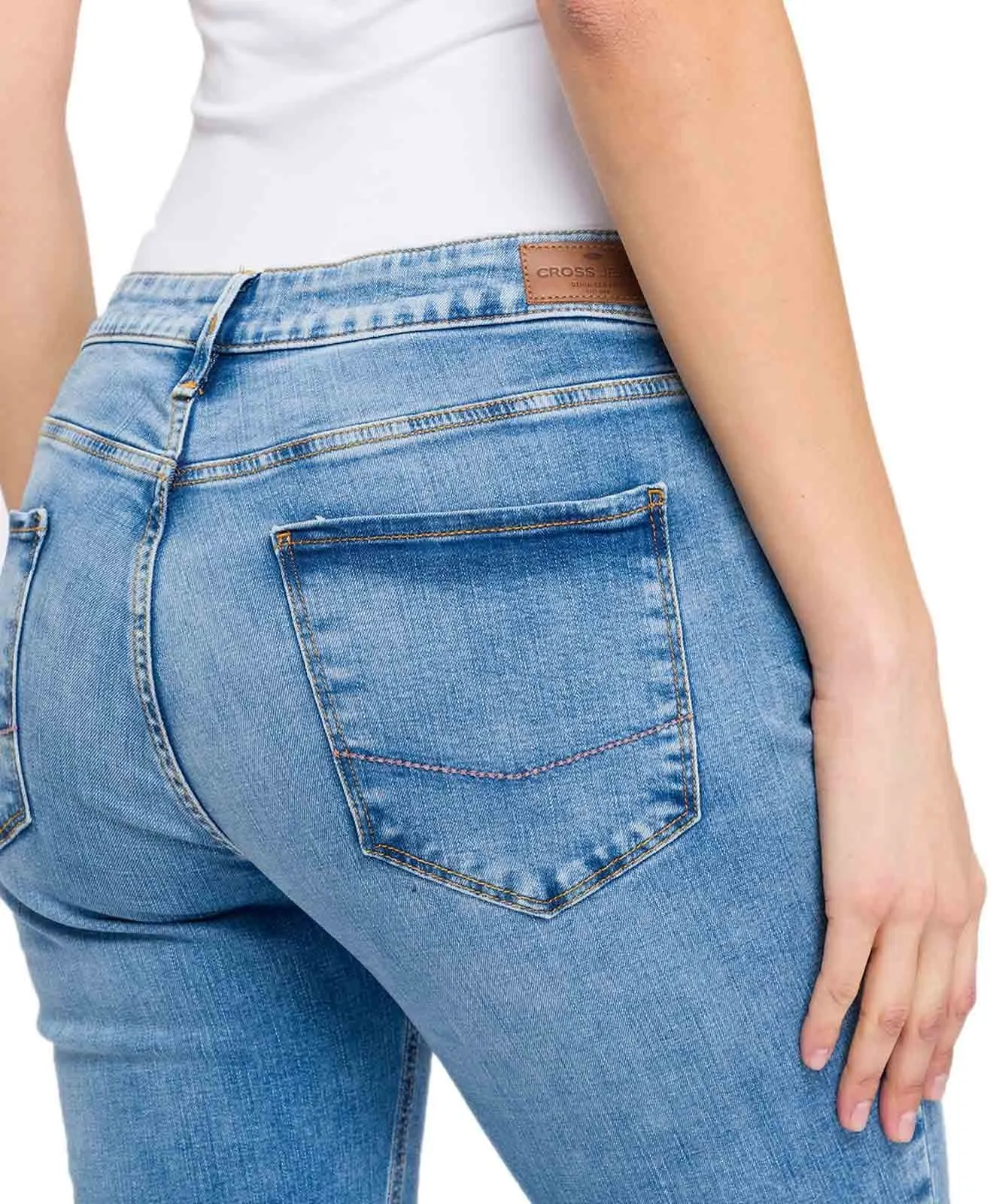 Damen Jeans Rose von Cross in Mid Blue Washed