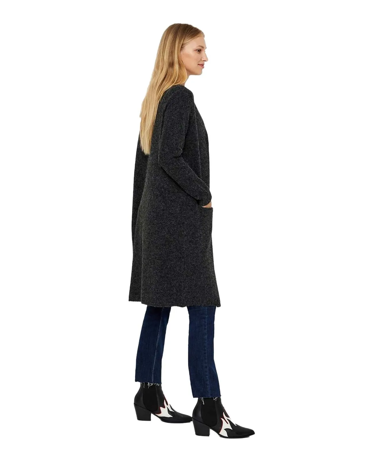 Damen Jacke Long Cardigan Doffy von Vero Moda in Black