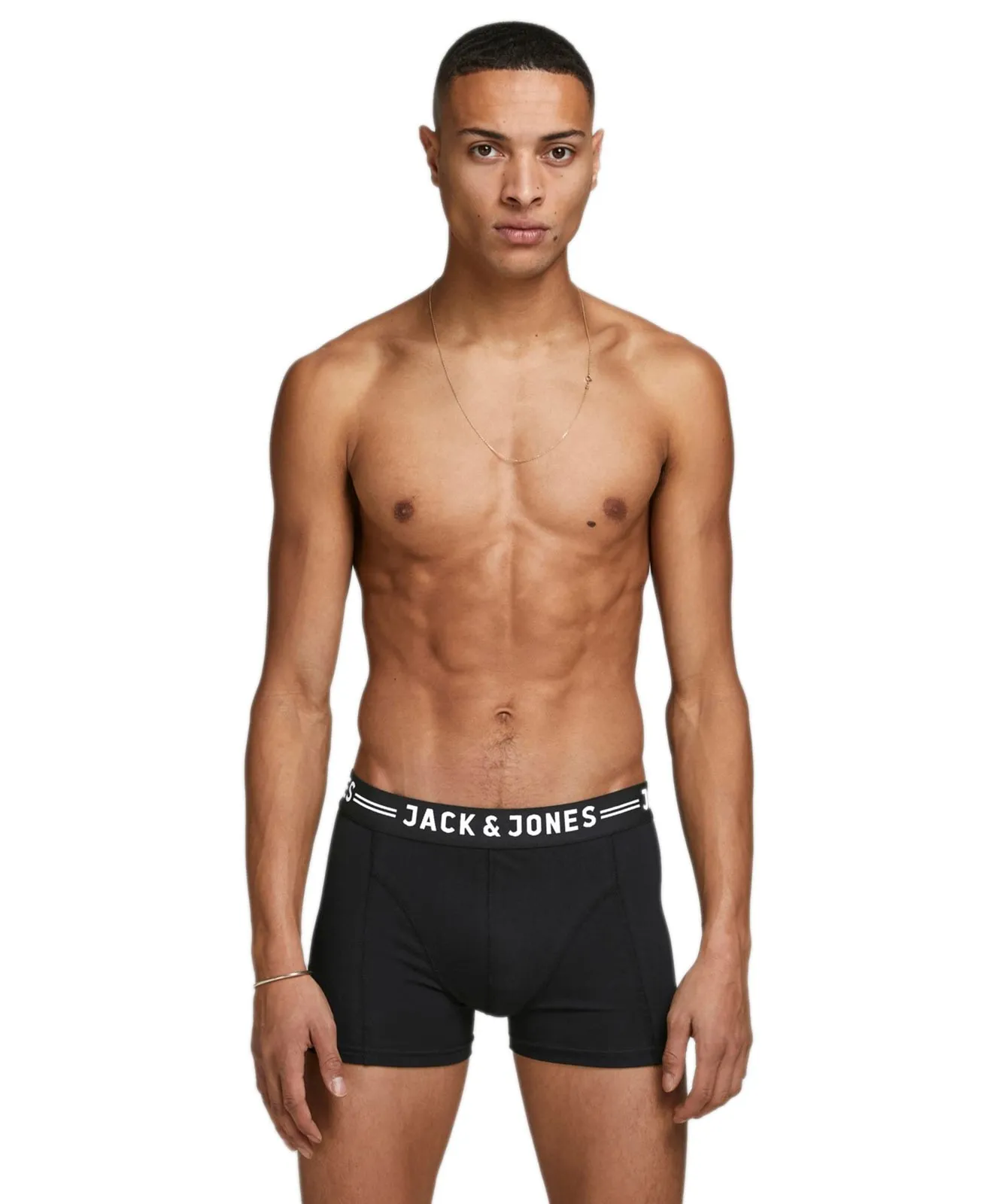 Herren Unterwäsche Sense Trunks 3-Pack von Jack & Jones in Black Black