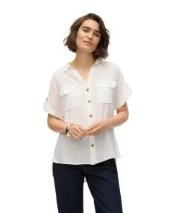 Vero Moda Kurzarmbluse Bumby in Weiß