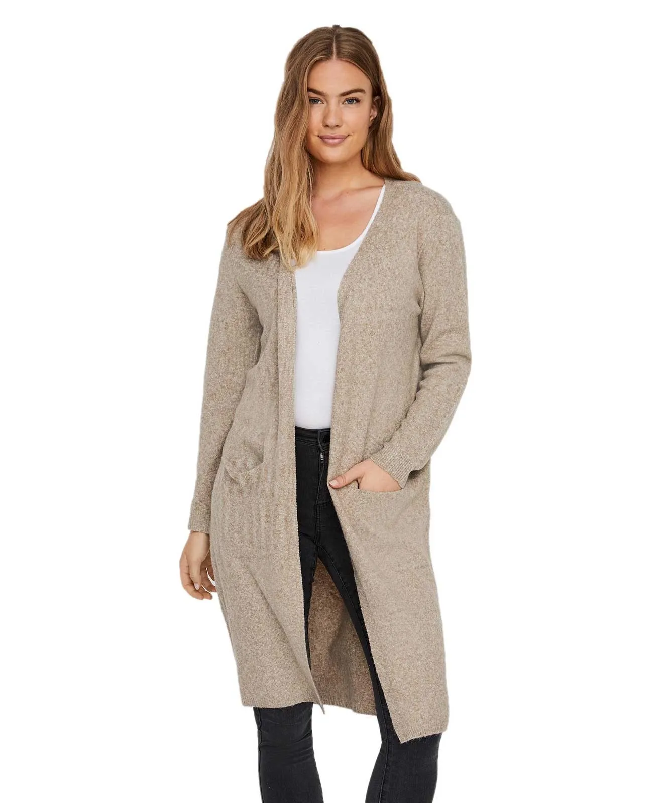 Damen Jacke Long Cardigan Doffy von Vero Moda in Sepia Tint