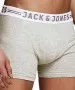 Herren Unterwäsche Sense Trunks 3-Pack von Jack & Jones in Light Grey Melange BLACK & WHITE