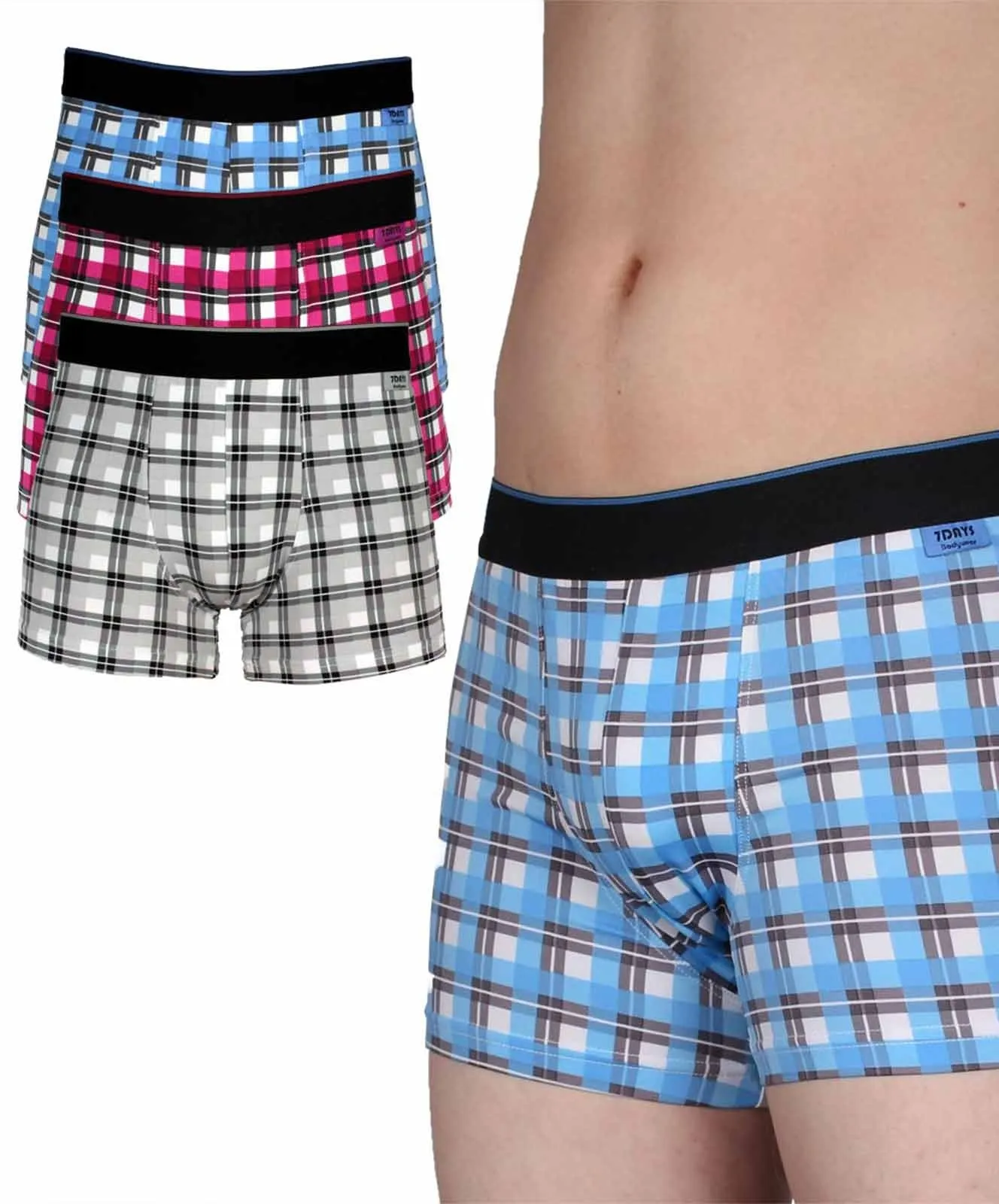 Herren Unterwäsche Microfaser-Retropants im 3er-Pack von 7DAYS Bodywear in Mehrfarbig