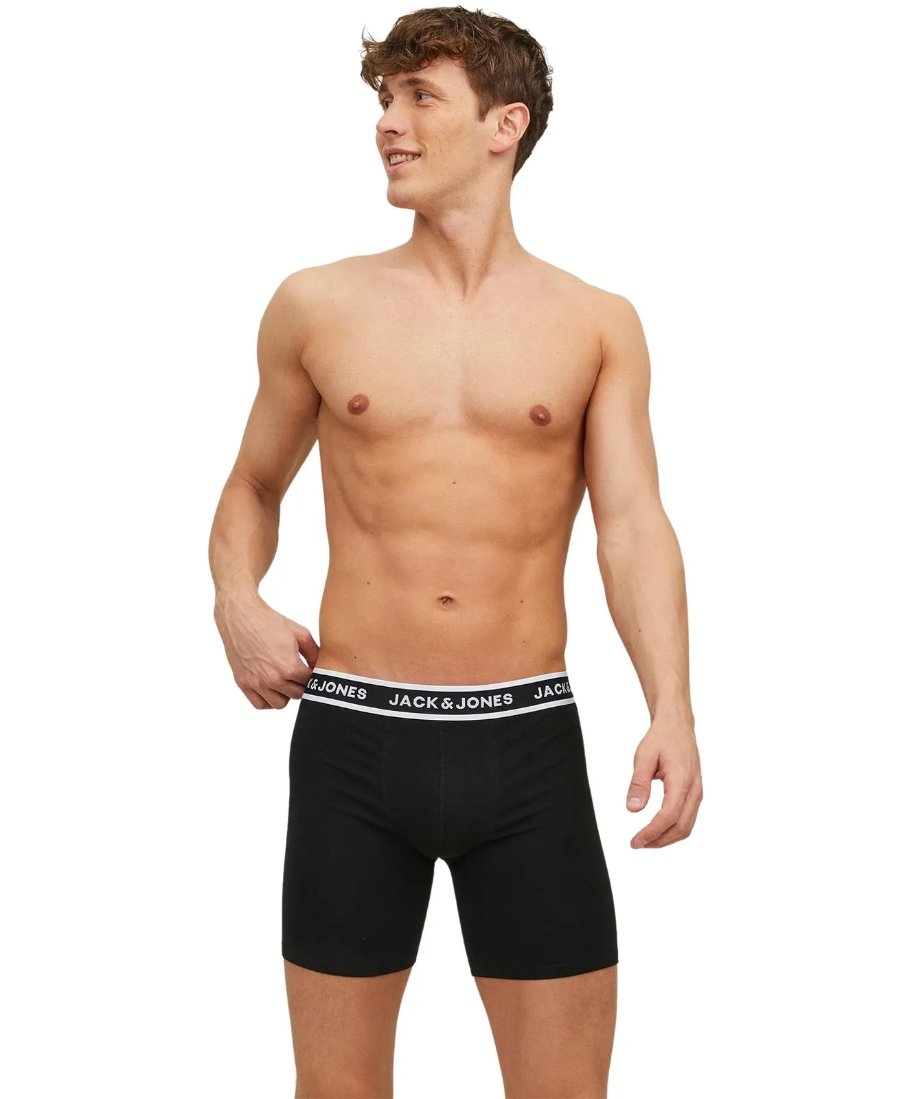 Herren Unterwäsche Solid Boxer Briefs von Jack & Jones in Black Black