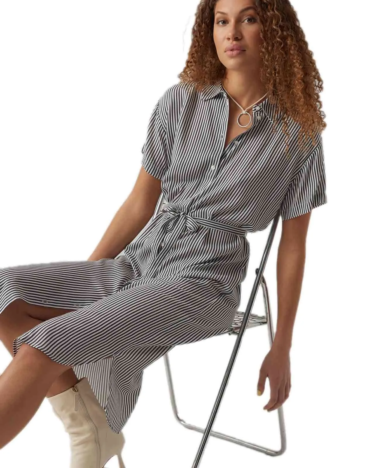 Damen Kleid Bumby von Vero Moda in Snow White India ink