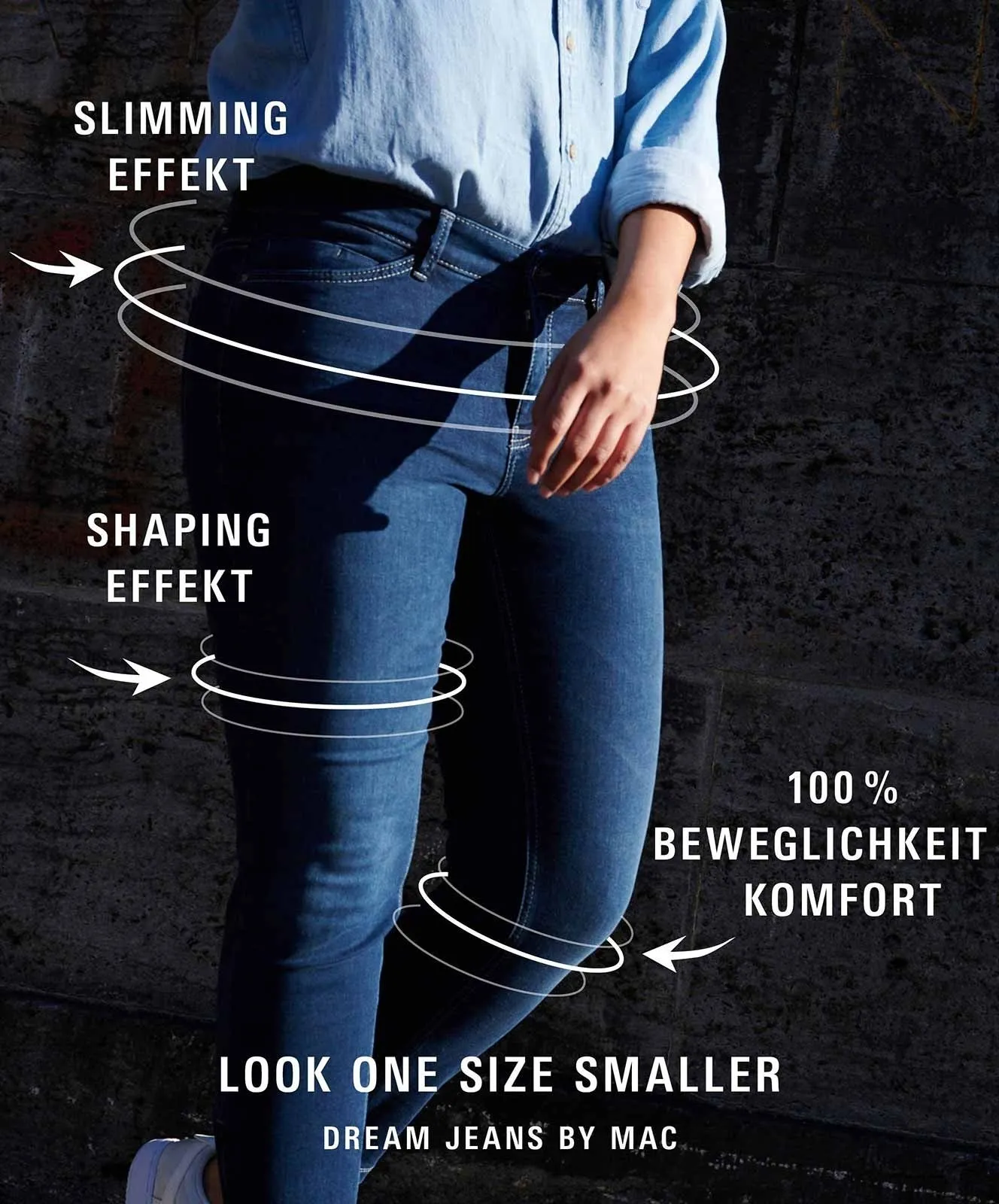 Damen Jeans Dream Chic von MAC in Dark Rinsewash