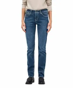 Mac Damen Jeans Slim Fit Carrie Pipe in blauem New Basic