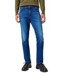 Wrangler Texas Slim Jeans in Blue Jam