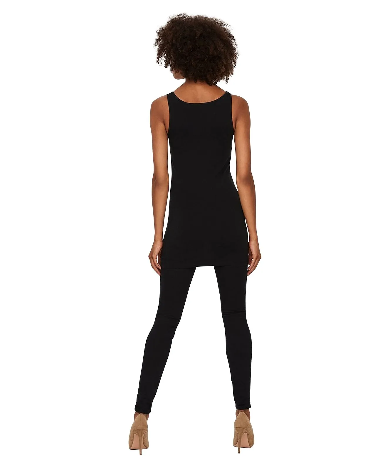 Damen Shirt Maxi Long Tank Top von Vero Moda in Black