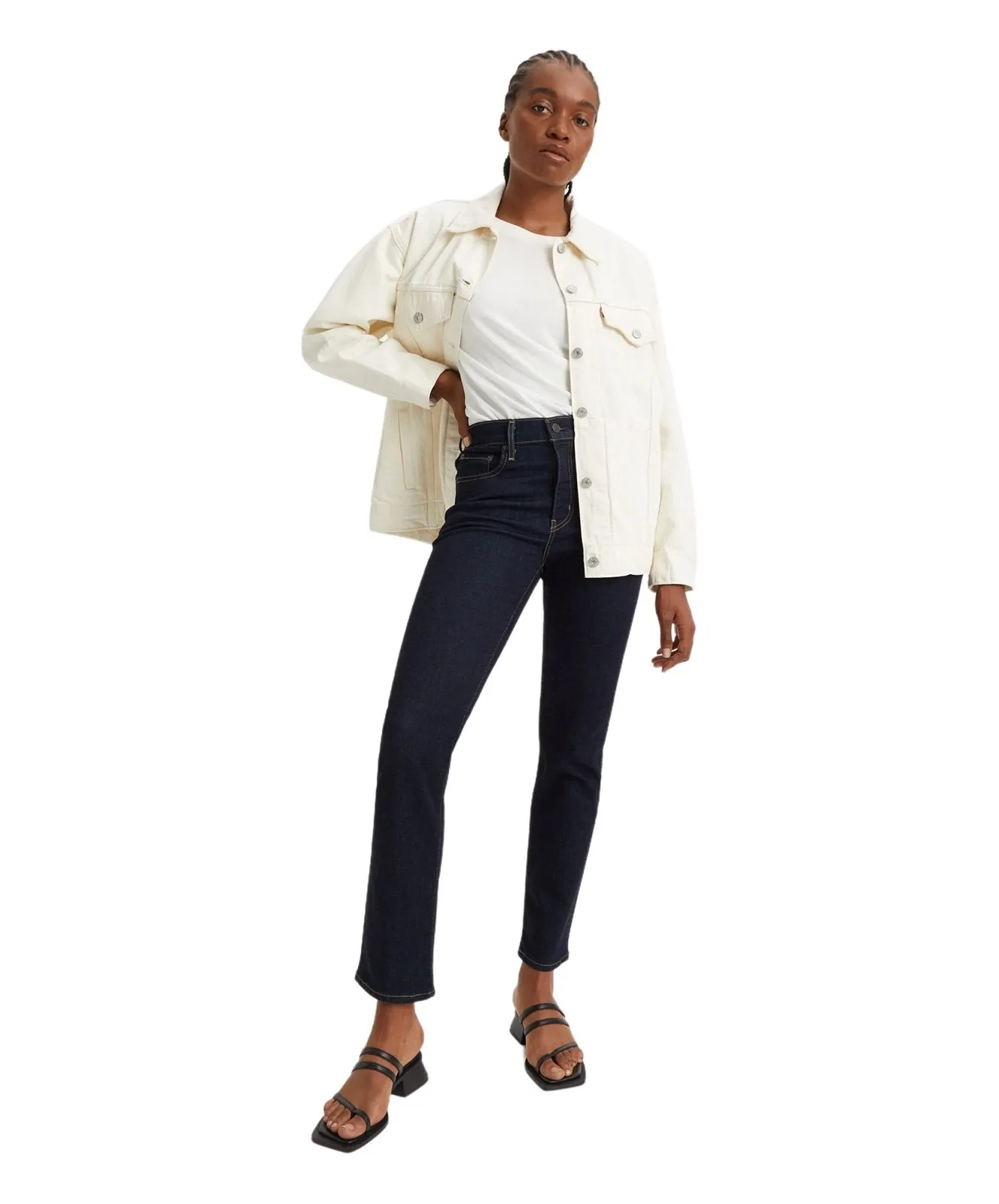 Damen Jeans 724 High-Waisted Straight von Levis in Blue Wave Rinse