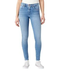 Wrangler Skinny Jeans mit hohem Bund in heller Waschung