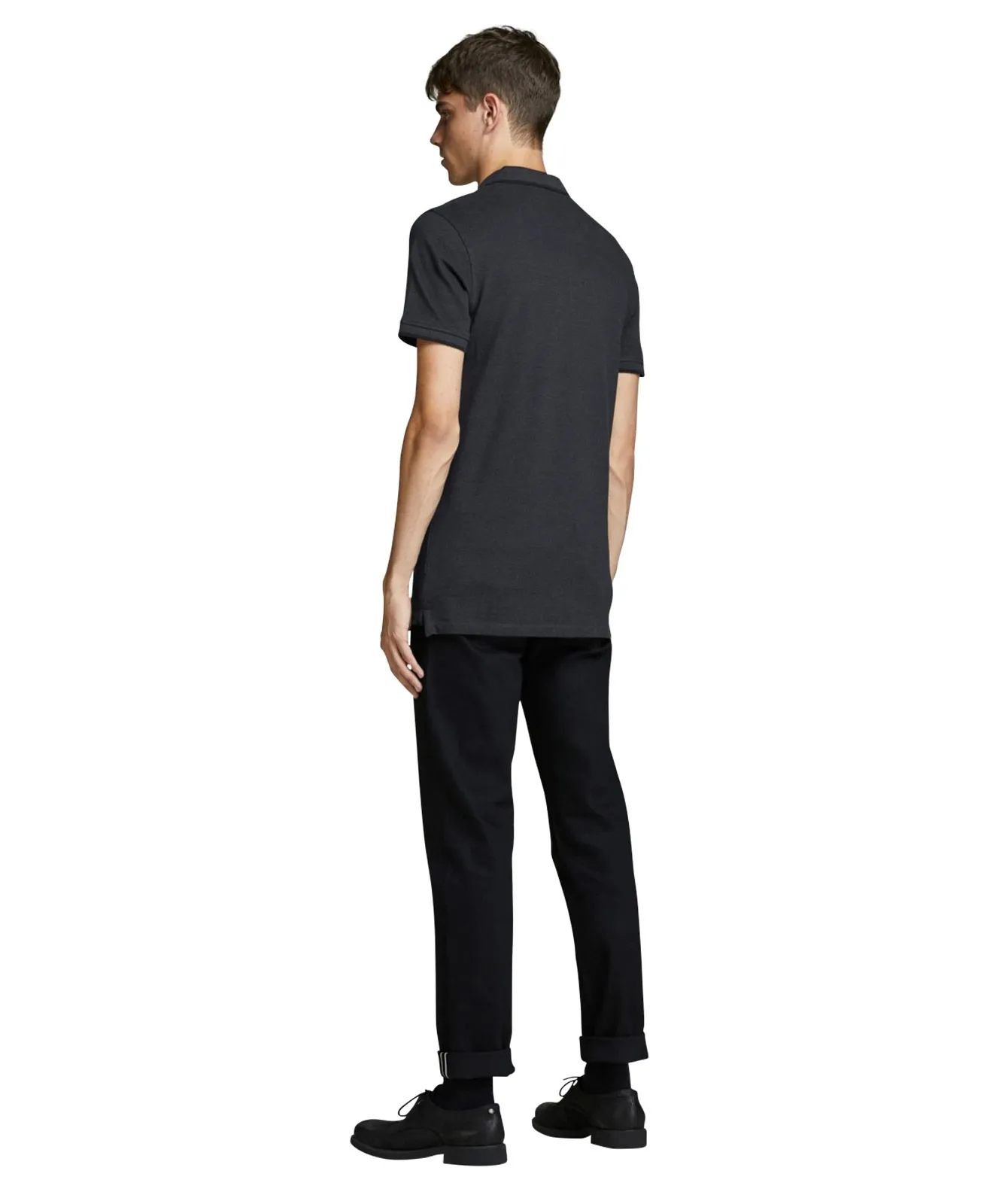 Herren Shirt Epaulos von Jack & Jones in Dark Grey Melange