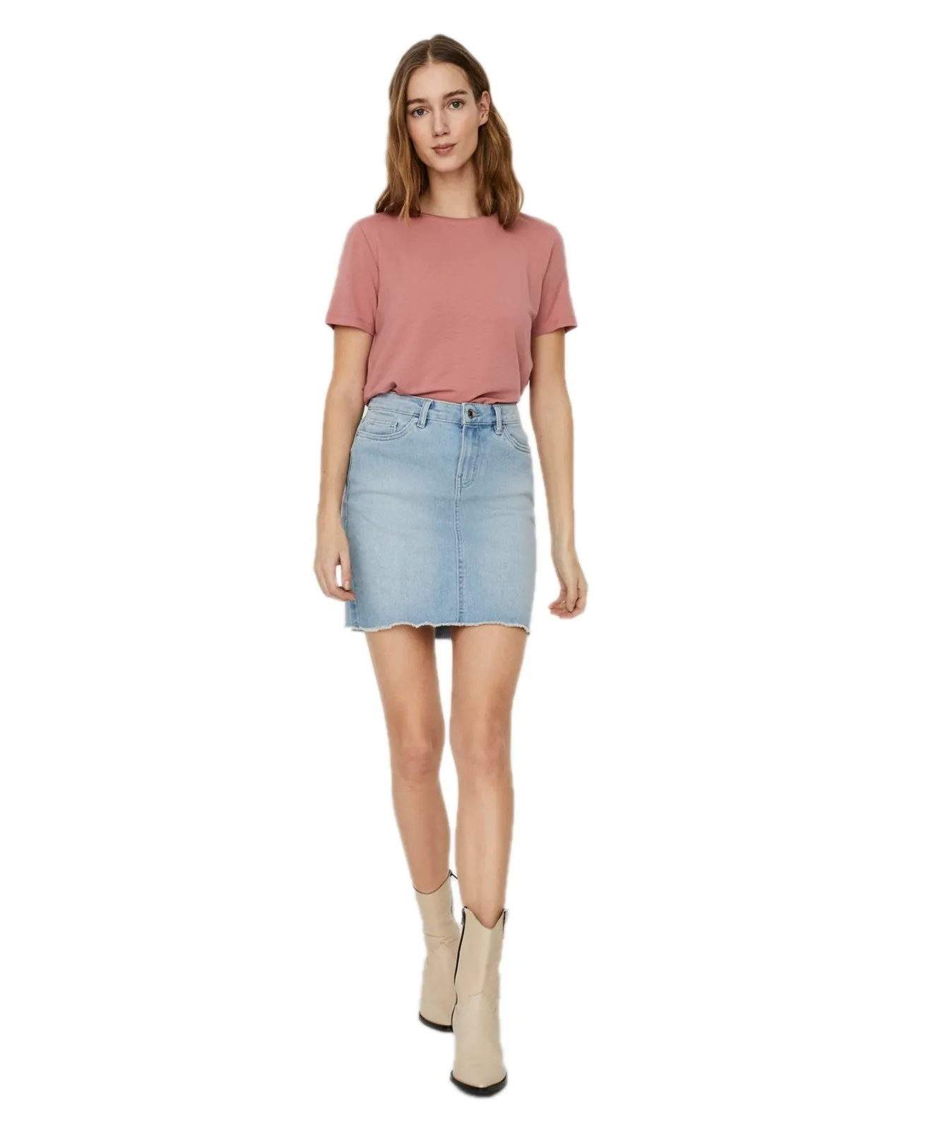 Damen Rock Faith von Vero Moda in Light Blue Denim