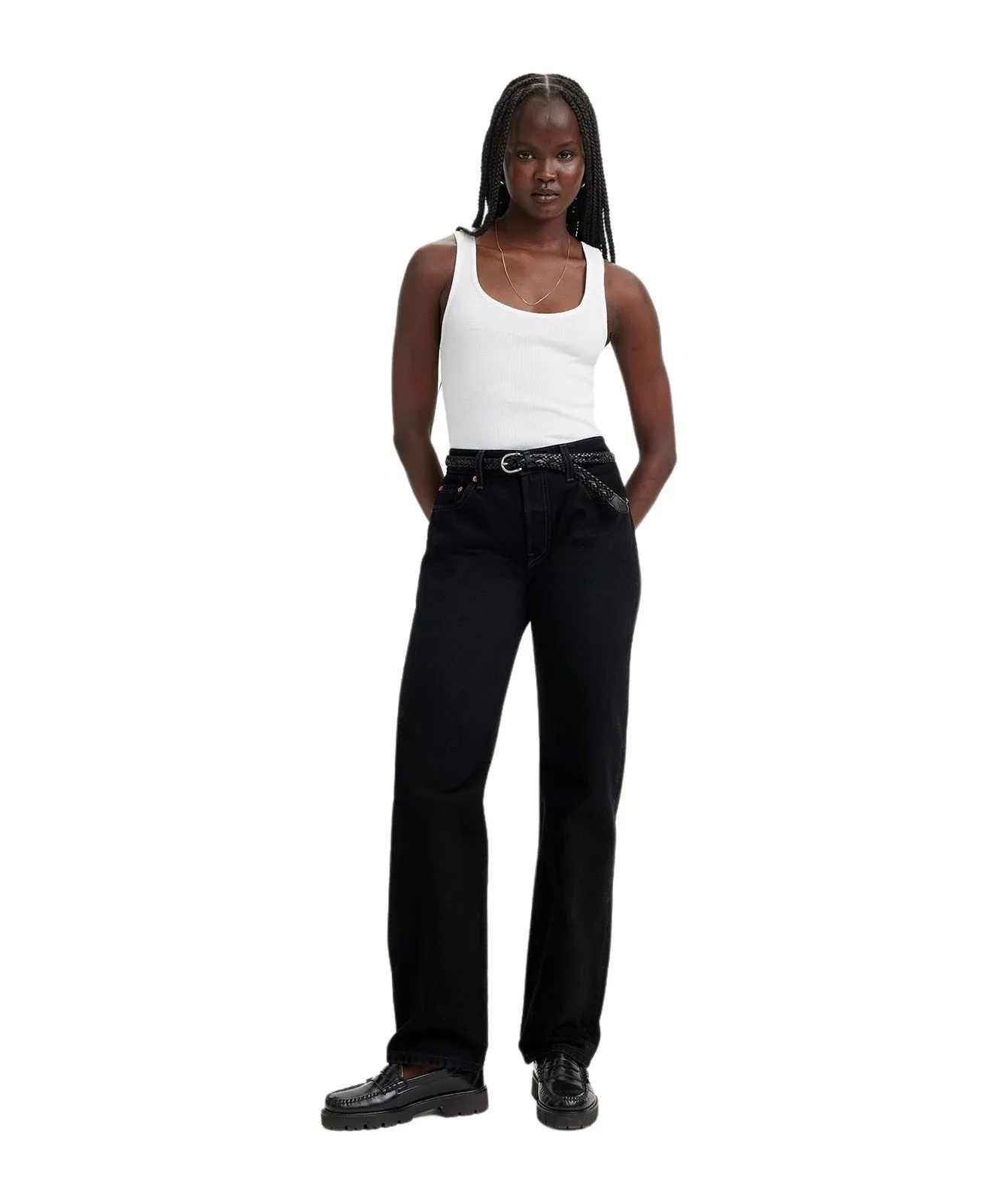 Damen Jeans 501 90s von Levis in Rinsed Blacktop